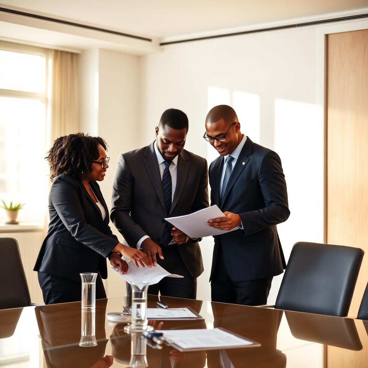 Mafo Group executives reviewing project documents